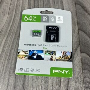 PNY 64GB Elite Class micro SDXC Flash Card- Brand New